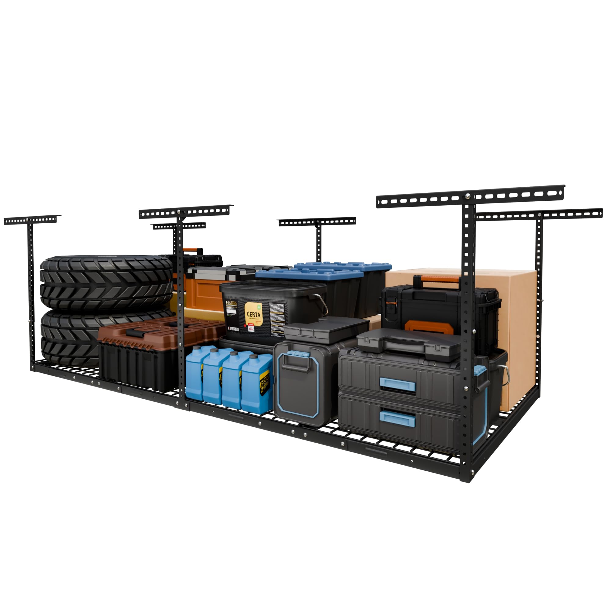 FLEXIMOUNTS 4x8 Overhead Garage Storage Rack, Adjustable Garage
